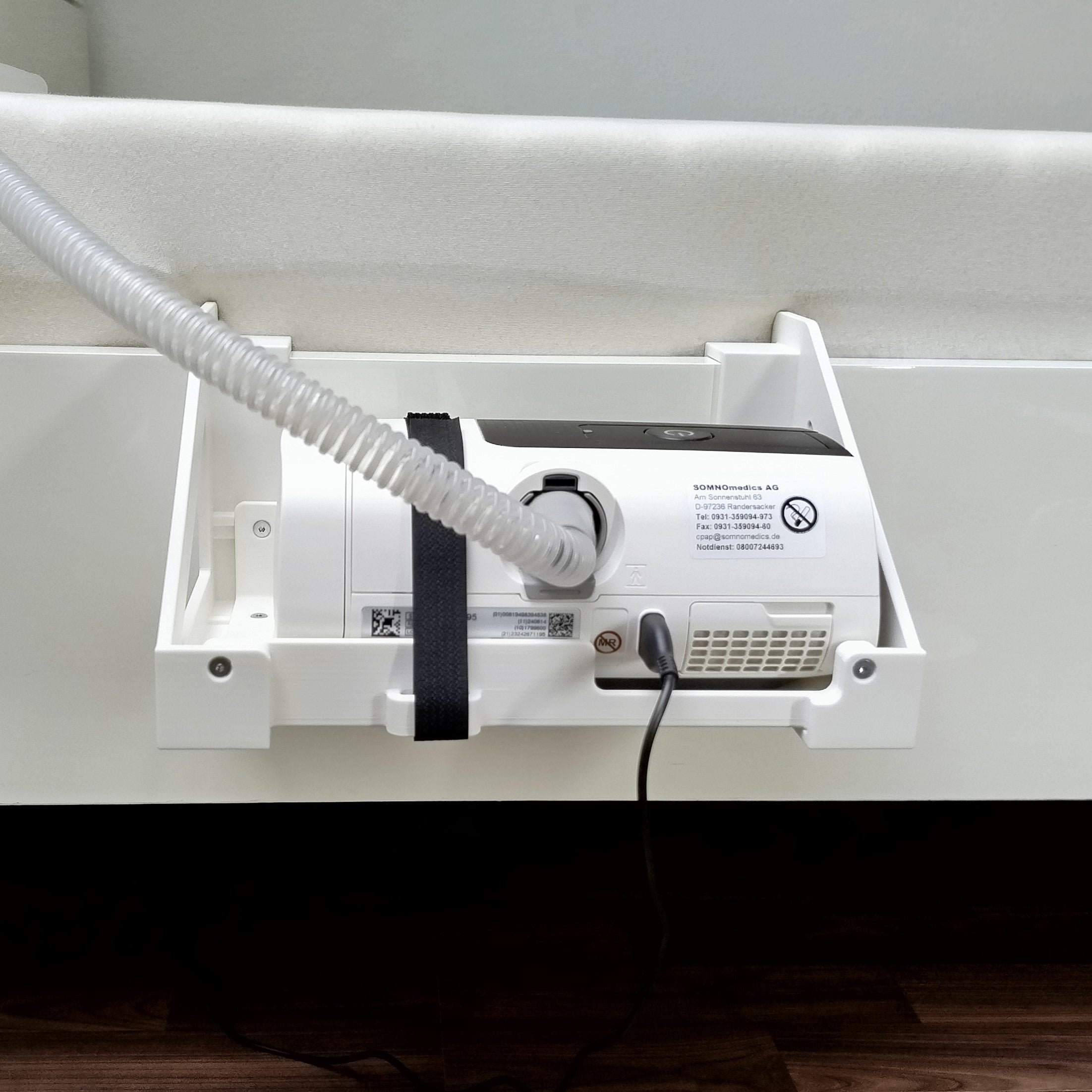 Halterung ResMed AirSense 11 für Bettrahmen (mit & ohne Wassertank) - individuell gefertigt